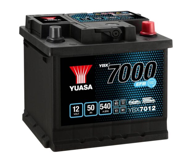 YUASA - 012 7000 Series EFB Start Stop Battery - 4 Year Warranty