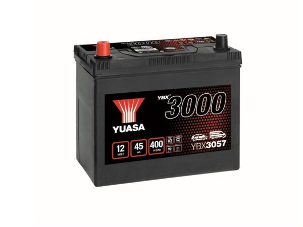 YUASA - 057 3000 Series SMF Battery & Adapter - 4 Year Warranty