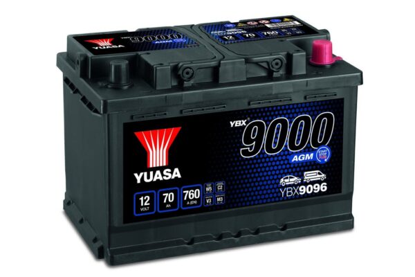 YUASA - 096 9000 Series AGM Start Stop Plus Battery - 4 Year Warranty