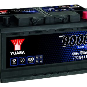 YUASA - 115 9000 Series AGM Start Stop Plus Battery - 4 Year Warranty