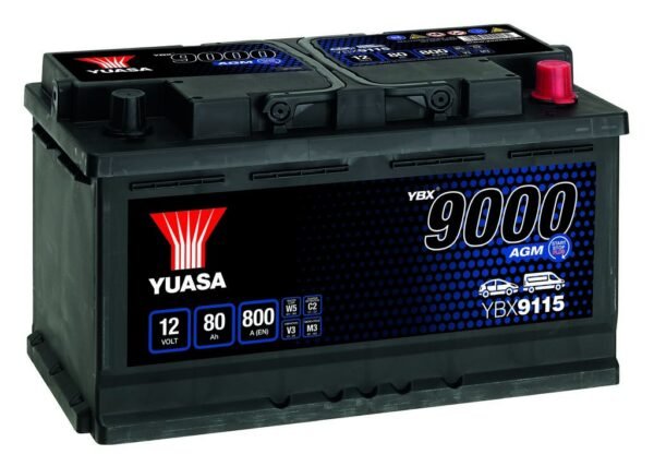 YUASA - 115 9000 Series AGM Start Stop Plus Battery - 4 Year Warranty