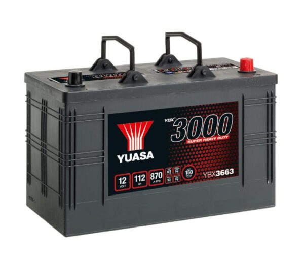 YUASA - 663 3000 Series Super Heavy Duty SMF Battery - 4 Year Warranty