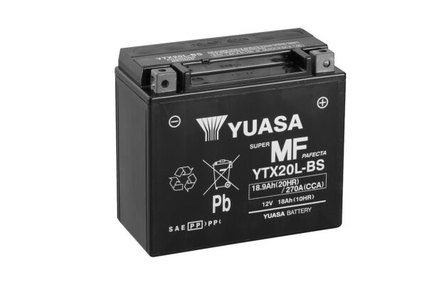 YUASA - Ytx20L-Bs (Wc) 12V Mf Vrla Motorcycle Battery - 1 Year Warranty